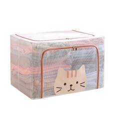 닌샵 고양이 정리함 100L, 주황색 베이지 고양이, 1개