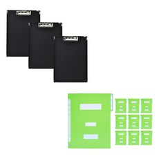 에코청운 고급레쟈 데이다 클립보드 A4 3p + 종이 정부화일 10p, 검정(클립보드), 랜덤발송(정부화일), 1세트