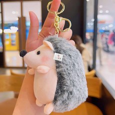 아이끌레 포동 고슴도치 인형 키링, 그레이, 1개, 11cm
