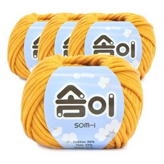 쎄비 솜이 패브릭얀 뜨개실 65g x 4p, 머스타드, 4개