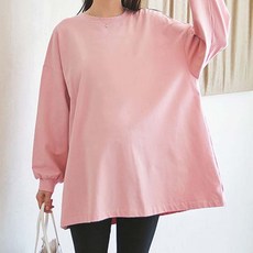 스타 코튼 루즈핏 카툰 프린팅 임부 긴팔 티셔츠