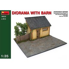 Miniart Diorama w / Barn 無木塑料模型 1: 35 36032, 1個