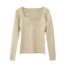 르네제이 여성용 Square Shoulder Long Knit