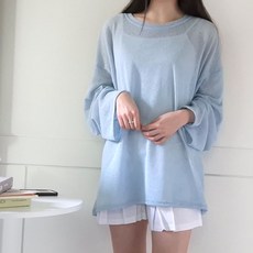 보리맘 유라 여름 시스루 니트 티셔츠 빅사이즈 임부복 La874