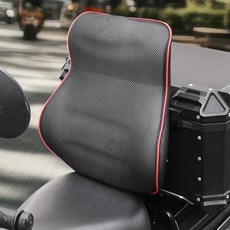 XFIT 不冒汗的通風網狀外送摩托車後箱記憶海綿腰墊 長型, 1個, 黑+紅