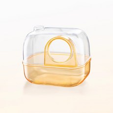 랜보어 햄스터 클리어 컬러 모래통 M, 오렌지, 1개