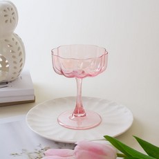 American Road復古彩色花朵冰香檳杯 粉色 HR2103, 250ml, 1個