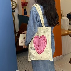 소리달 여성용 마리나 하트그림 경량 에코 숄더백