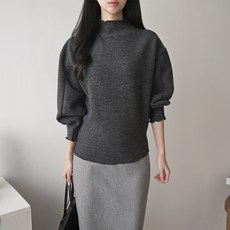 여성용 엘메스 하프폴라 기모 니트티