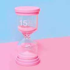 GUNU 해피타임 감성 모래시계 주방 타이머, 15분 핑크, 1개