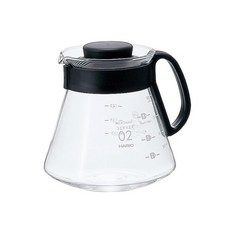 HARIO 好璃奧 V60經典60咖啡壺-600ml，耐熱玻璃材質，手沖咖啡器具, 1個, 壺身、上蓋