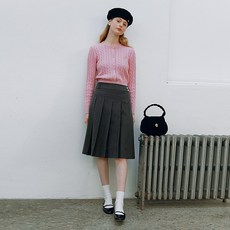 로라로라 PLEATS BELT MIDI SKIRT