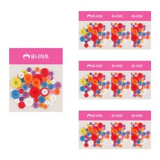 유니아트 칼라단추 50p 세트, 10세트, 혼합색상