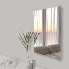 에코픽 방습 코팅 사각 누드 욕실거울 500 x 800 cm, 실버