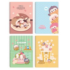 DADA Sosofun兒童小學寫作10格彈簧筆記本, 隨機出貨, 4個