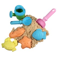 따블리에 모래놀이 물뿌리개 + 모래삽 2종 + 찍기틀 5종 + 매직 코튼 모래 1kg 세트