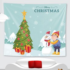성탄절맞이 홀리데이 트리 꾸미기 패브릭 포스터, 타입 01