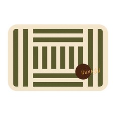 위더홈 레트로 컬러 스트라이프 발매트, 그린