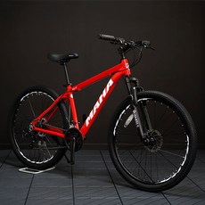 오투휠스 기계식 MTB 자전거 마하 S7 17 반조립, 레드 스포티, 1개, 171cm