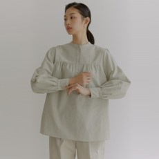 38컴온커먼 20W HENLY NECK COTTON SHIRRING BLOUSE