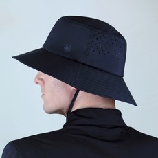 男士穿孔網寬簷繩高爾夫登山漁夫帽, 1個, 海軍藍