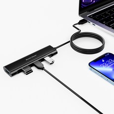 베이직기어 4포트 무전원 멀티포트 USB 3.0 허브, 블랙 - 이미지 3