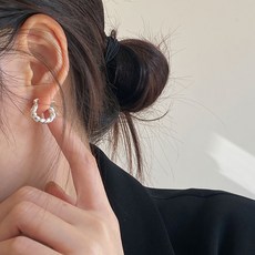 실버사각귀걸이