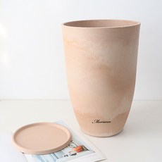 모리앤 크라프트빈티지 무광 플라스틱 화분 + 받침 세트, 1개