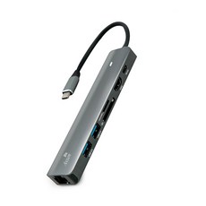 액센 7in1 C타입 USB3.0 HDMI PD Lan Port 미러링 멀티허브 1GB MH10, Gray
