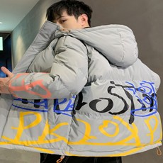 남성용 뉴 디자인 감각 루즈핏 후드 다운 패딩