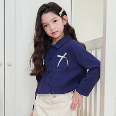 Bebezoo 女童款露臍蝴蝶結開襟衫