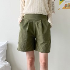 헤이진 여성용 뒷밴딩 린넨 반바지
