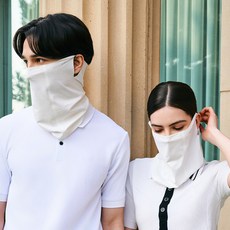 TECH SKIN Flex Fit防紫外線高爾夫面罩, 白色, 1個