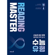 리딩마스터 수능 유형(2024) (2025 수능대비), One color | One Size, 영어영역, 고등학생 One color | One Size, 영어영역, 고등학생