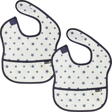 플리에 유아용 방수 이유식 턱받이 2p, 1개, 33 아이보리곤색별