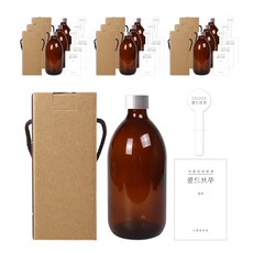 병도매닷컴 갈색커피 병 500ml + 스탬핑실버캡 + 병라벨 심플콜드브루 + 캡라벨 심플콜드브루봉인 + 박스, 10세트