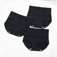 Mellemute棉質收腹帶Y區護理內褲 3入, 黑色