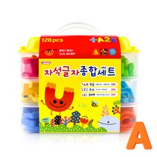 Magnetopia Magnet Country 韓文磁鐵玩具綜合組, 立體韓文/英文/數字, 基礎設計搭配鮮明色彩, 邊角圓角處理, 1組, 128pcs
