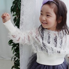 Ann & Marco 女童羅紋芭蕾蕾絲上衣