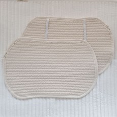 아이레빗 유아 순면 줄누빔 양면 땀패드 아기 배게 고정끈 있음, 베이지, 1개