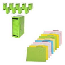 에코청운 문서 보관 상자 10p + 문서 보관 홀더 20p, 연두(문서보관상자), 랜덤발송(문서 보관 홀더), 1세트