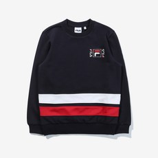 휠라 아동용 키즈 밑단 배색 맨투맨 FK2POD3104X