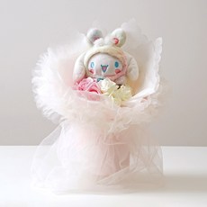 아침향기 조화 산리오 레인보우 그라데이션 럭셔리 조명꽃다발