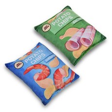 딩동펫 강아지 스낵 포테이토칩 인형 장난감 베이컨맛 + 새우맛 세트, 혼합색상, 1세트