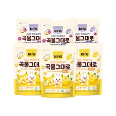 엘빈즈 유아용 건강한 곡물 그대로 현미 쌀과자 STEP2 30g x 2종 세트, 바나나맛, 블루베리맛, 3세트