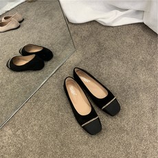 스타 투톤 골드 체인 단화 A