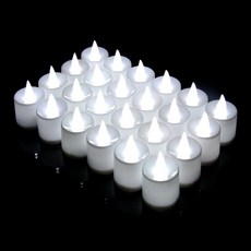 STOLIVING 茶燈 LED 電蠟燭 24p, 白色