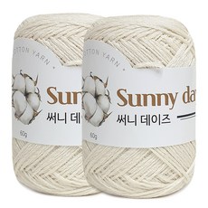 니뜨 써니데이즈 반짝이 코튼 뜨개실 60g 2p, 01_아이보리