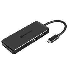 트랜센드 6-in-1 C타입 PD충전 USB 3.1 허브 HUB5C, 블랙