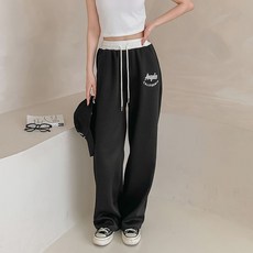 보리맘 배색 트레이닝 와이드 밴딩 팬츠 임부복 J814